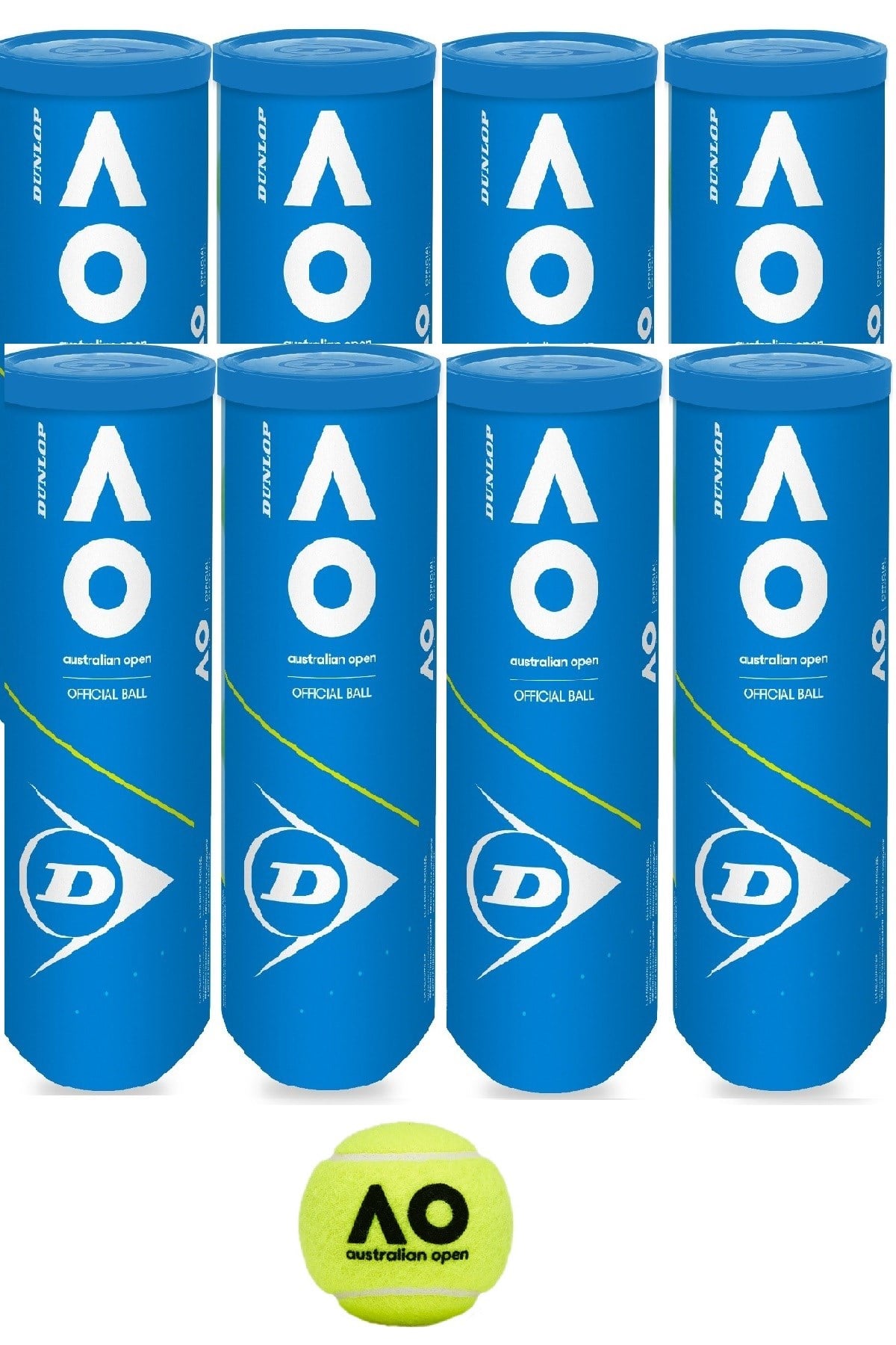 Dunlop 8 Kutu Dunlop AO Tenis Topu 3lü