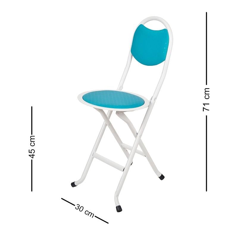 Katlanır Portatif Sandalye Beyaz-Turkuaz