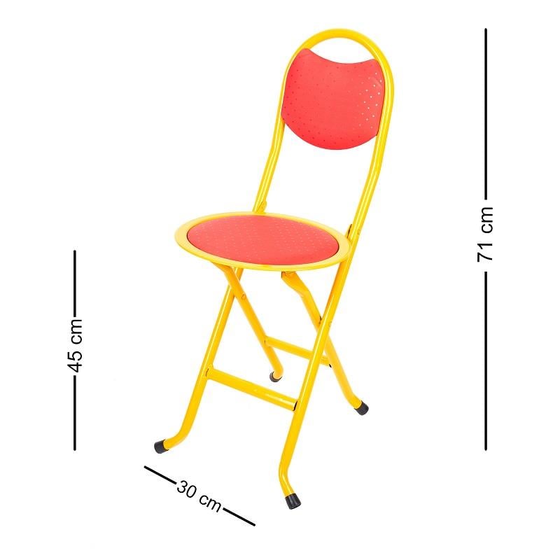 Katlanır Portatif Sandalye  Sarı-Kırmızı