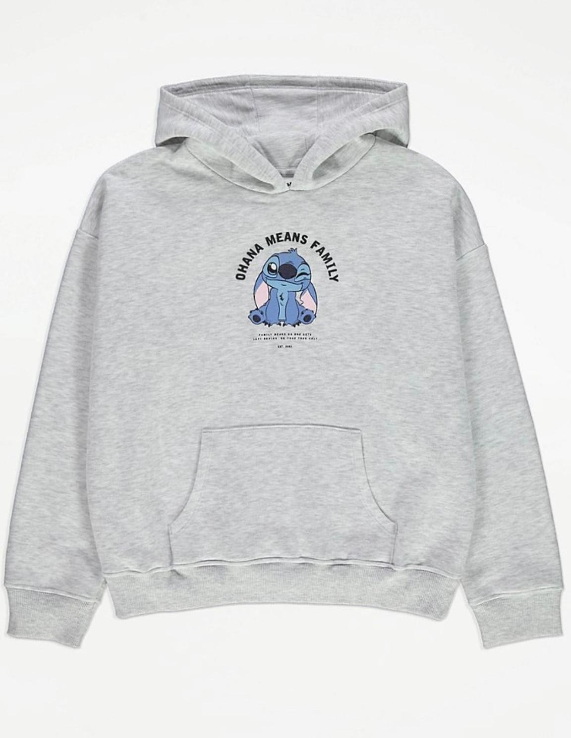 Gri Stich Sloganlı Kapşonlu Sweatshırt