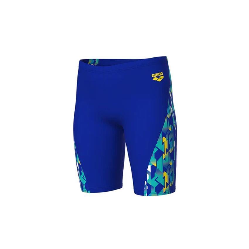 Arena Boys Swim Jammer Print Neon Blue Yellow Multicolor Erkek Çocuk Yüzücü Mayosu 010753850