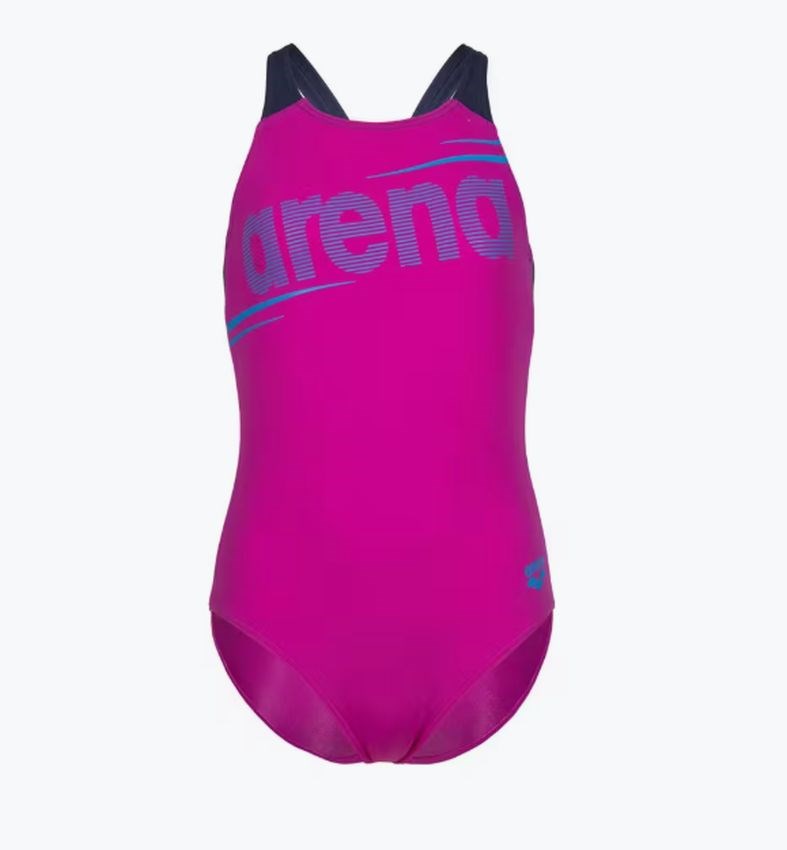 Arena G Bold Swimsuit V Back Mavi Kız Çocuk Yüzücü Mayosu 011755970
