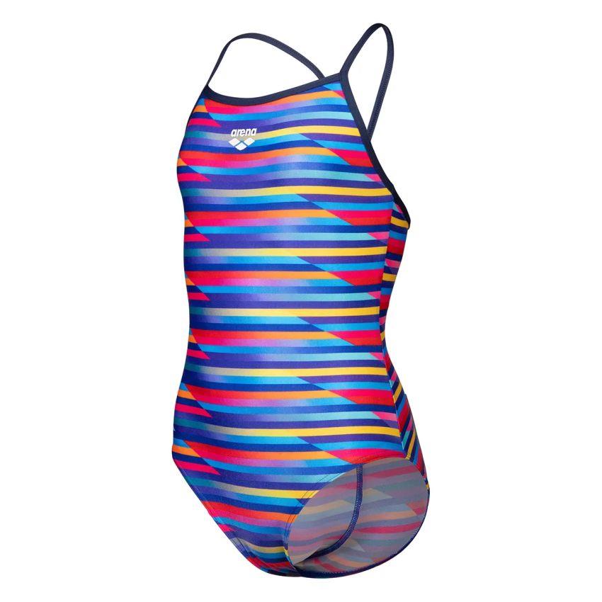 Arena Racing Stripe Swimsuit Lightdrop Back Çocuk Yüzücü Mayosu 009006570