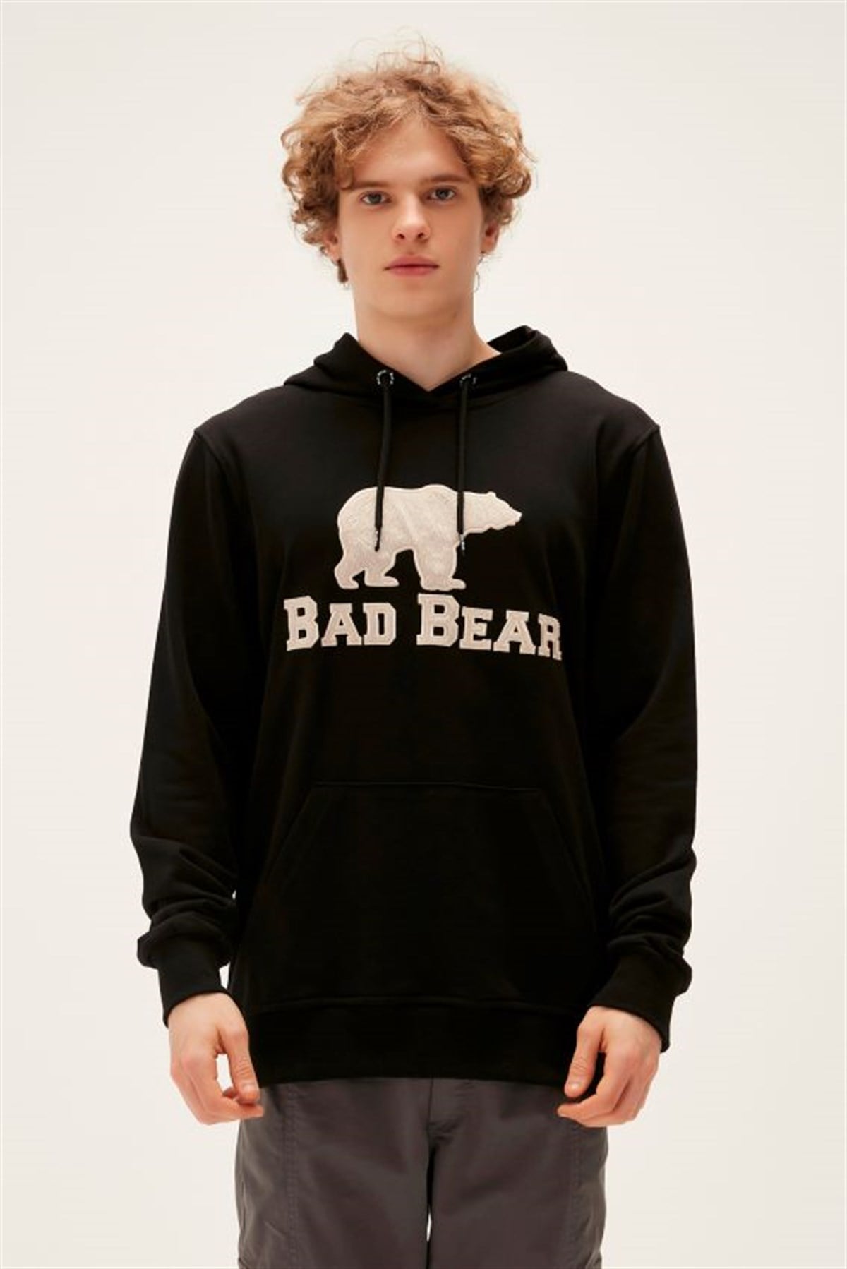 Bad Bear Erkek Siyah Hoodie Brand Hoodıe Kapişonlu Sweatshırt 22.02.12.001