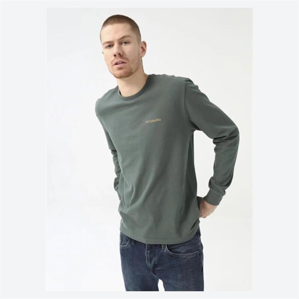 Columbia Csc M Basic Sm Logo Ls Tee Yeşil Erkek Tişört CS0354-353