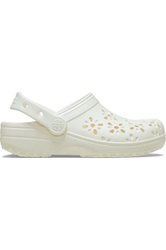 Crocs Classic Floral Cut Out Clog Kadın Beyaz Terlik 210927