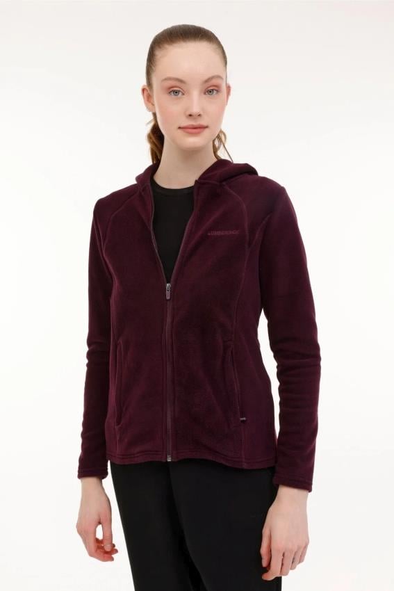 Lumberjack 7CT657 Wb Kadın Mor Kapüşonlu Polar Ceket 101782303
