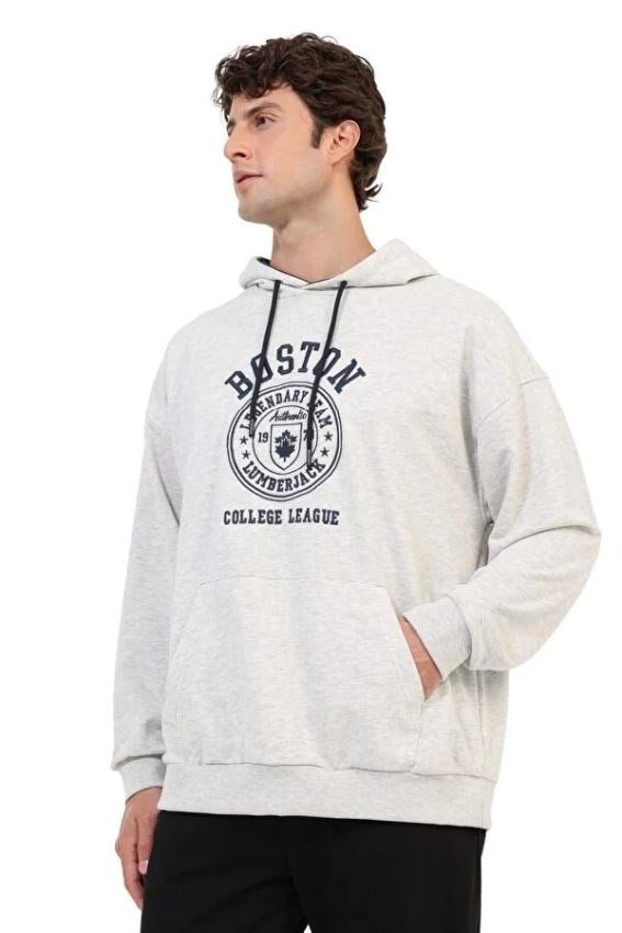 Lumberjack Sweatshirt Erkek A GRI MEL ML FRAN 17ID109
