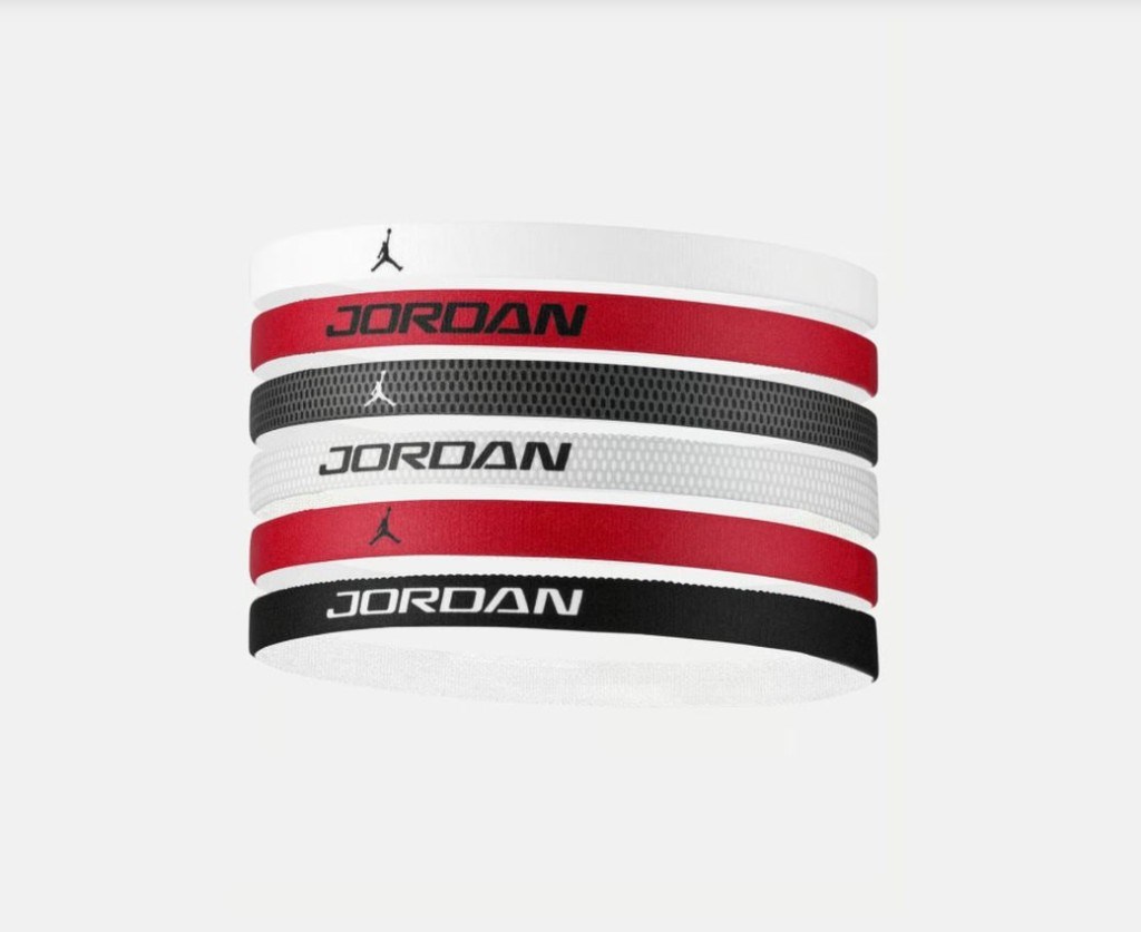 Nike Jordan Elastic Sport Headbands 6 PK Printed 2.0 White GYM Red 6lı Unisex Saç Bandı J.101.6033.117.OS