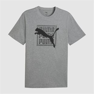 Puma Graphic Erkek Gri Günlük Stil T-Shirt 69177503