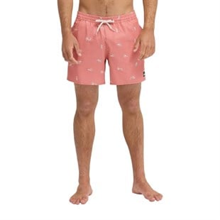 Quiksilver Stretch Printed Erkek Pembe Volley Erkek Deniz Şortu EQYJV04217