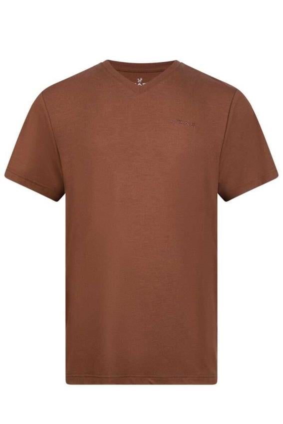 2AS Victor Erkek Viloft V Yaka T-Shirt Kahverengi