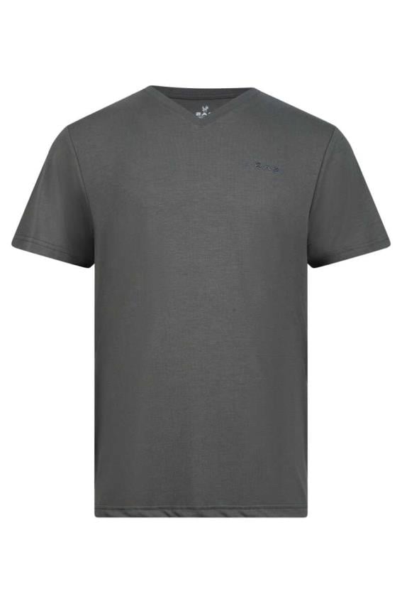 2AS Victor Erkek Viloft V Yaka T-Shirt Antrasit