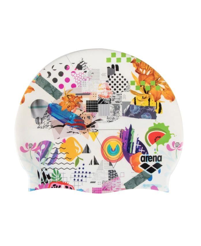 Arena HD Swim Cap Collage Çok Renkli Yüzücü Bone 005572252