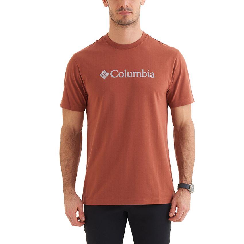 Columbia CSC M Basic Logo Brushed Erkek Kısa Kollu T-Shirt Ekru CS0287-229