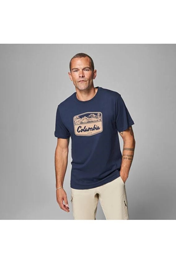 Columbia CSC M Hex Woodblock Badge SS Tee Erkek Tişört CS0524
