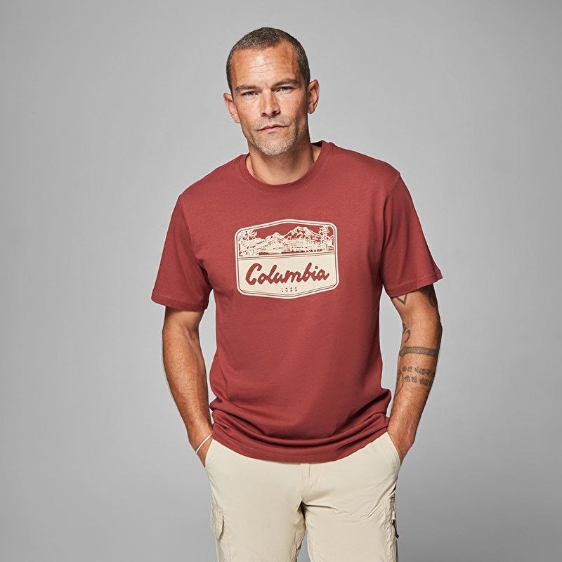 Columbia CSC M Hex Woodblock Badge SS Tee Erkek Tişört CS0524