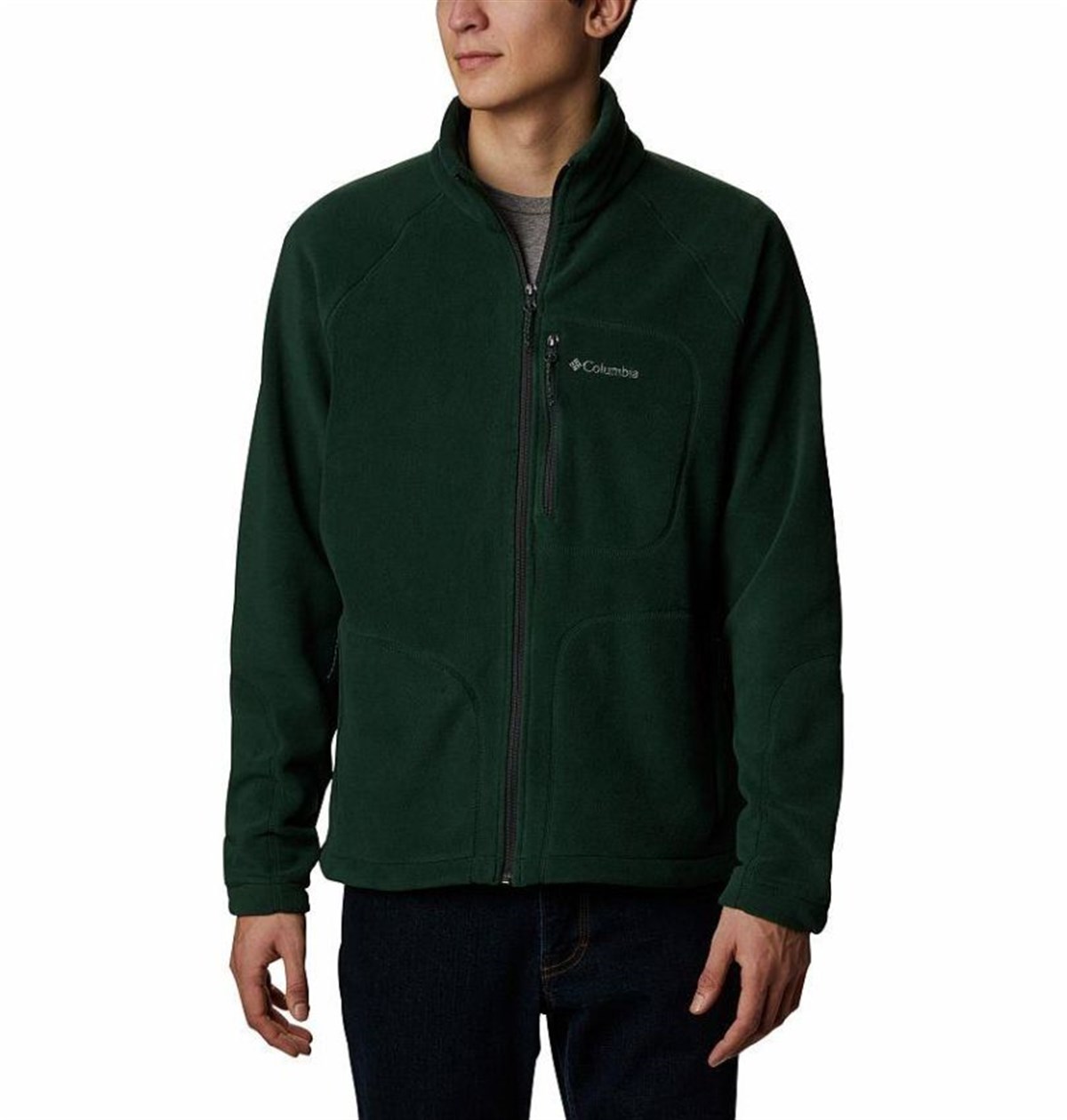 Columbia Mens Fast Trek II Full Zip Fleece Erkek Yeşil Polar AE3039-371