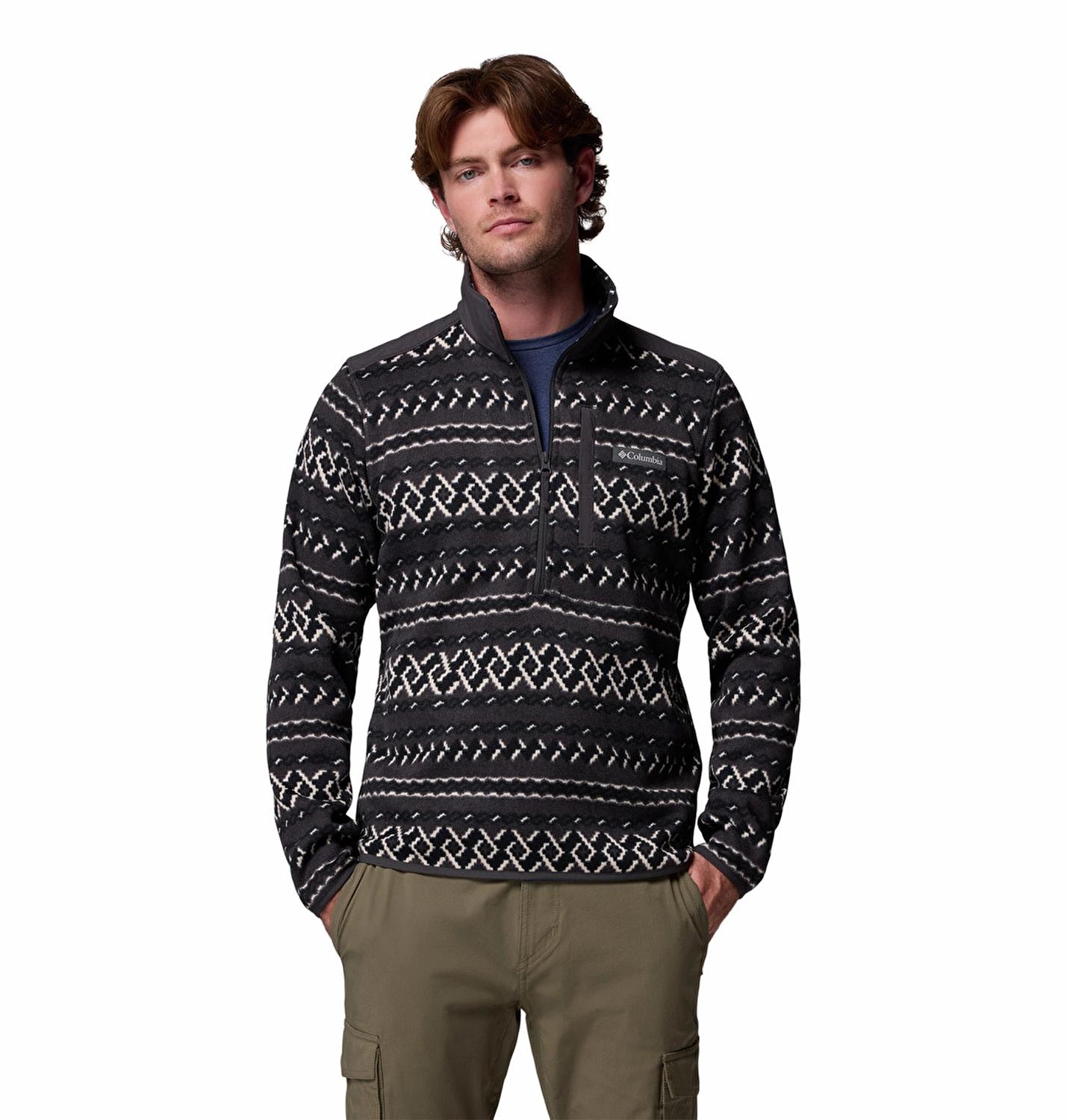 Columbia Sweater Weather™ Printed Half Zip II Siyah Erkek Outdoor Polar AO5809