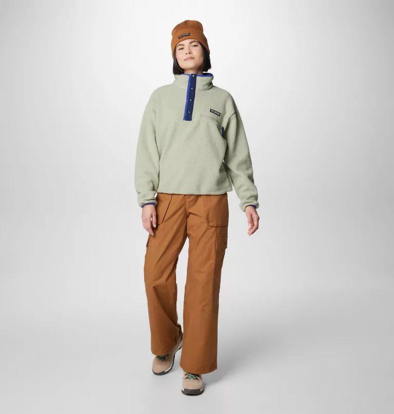Cropped fleece pullover on sale