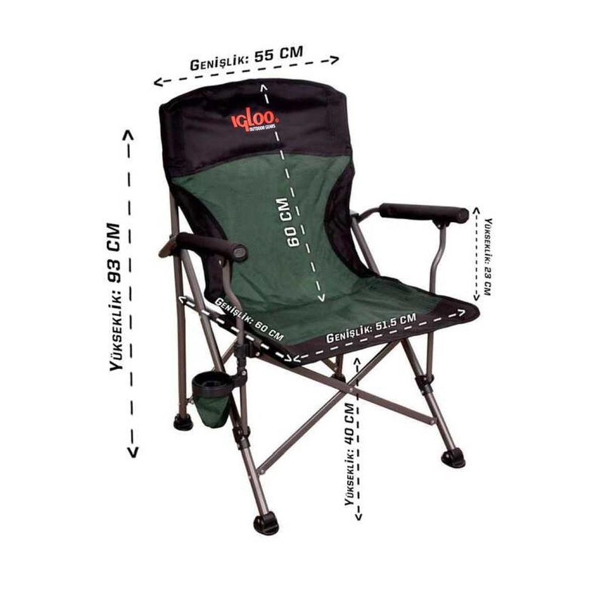 Igloo Katlanır Kamp Sandalyesi Yeşil 204832
