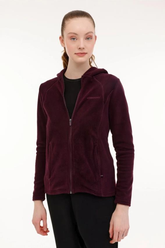 Lumberjack 7CT657 Wb Kadın Mor Kapüşonlu Polar Ceket 101782303