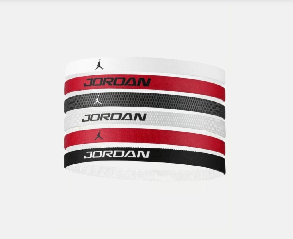Nike Jordan Elastic Sport Headbands 6 PK Printed 2.0 White GYM Red 6lı Unisex Saç Bandı J.101.6033.117.OS