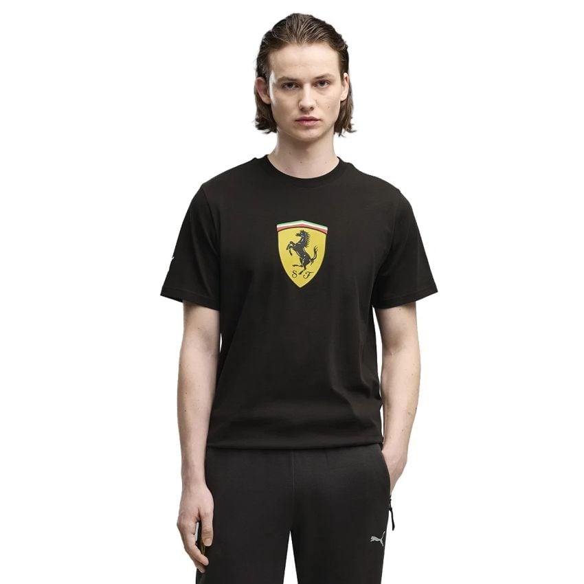 Puma Ferrari Colored Shield Erkek Siyah Günlük Stil T-Shirt 63700301