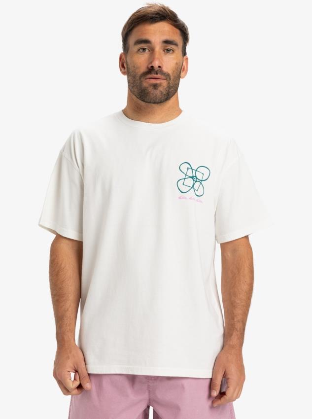Quiksilver HW Ouitside Inside SS Erkek Kısa Kollu Tişört EQYZT08032 Beyaz