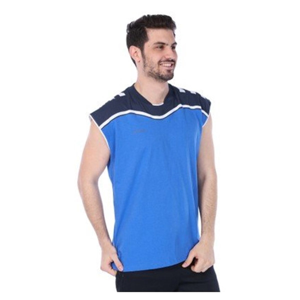 Sportive New Line Mavi Kolsuz Tişort
