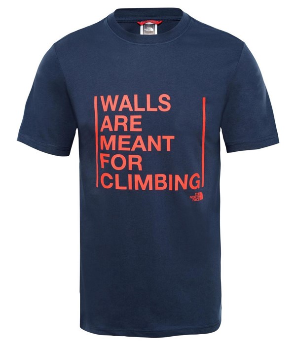 Walls Are Meant For Climbing Erkek TShirt Mavi Sporactive