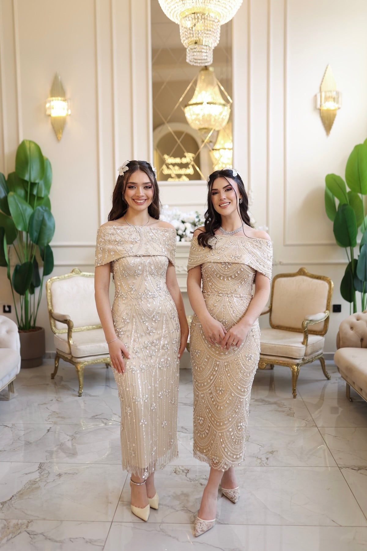 Blair Bej Bolero Taşlı Özel Tasarım Elbise