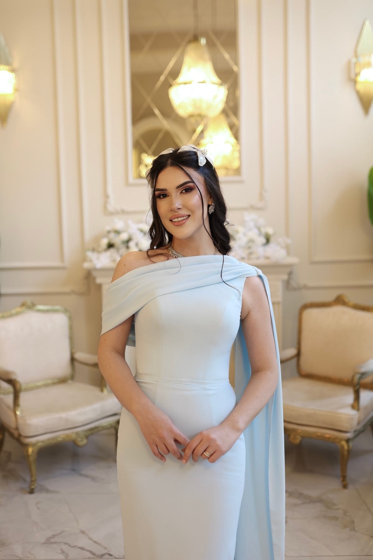 Freya Mavi Kalem Elbise