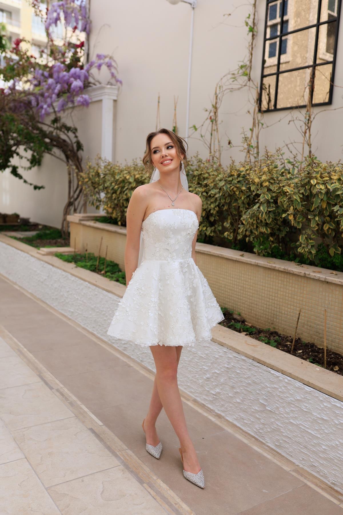 Lavinya Mini Dantel After Parti Tasarım Elbise