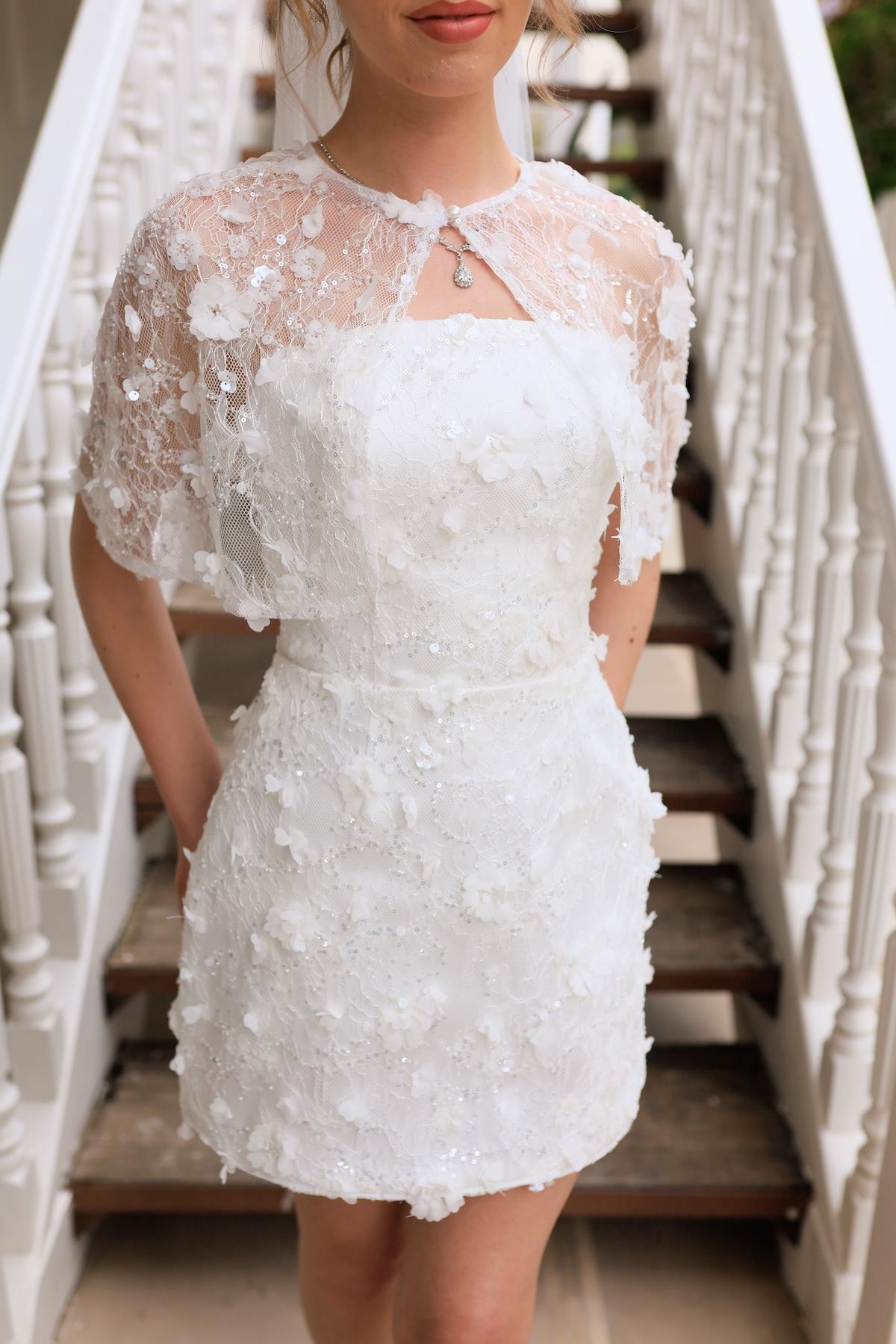 Lina Mini Dantel After Parti Tasarım Elbise