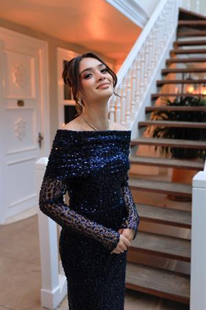 Azura Pile Bolero Lacivert Bolero Kalem Tasarım Elbise