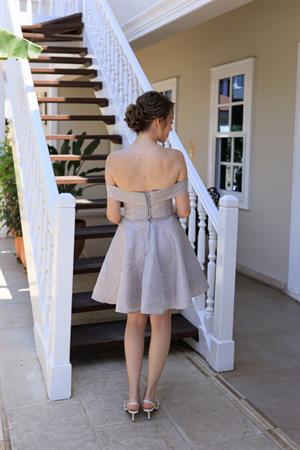 Fancy Lila Brokar Mini Elbise