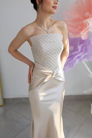 Fiorenza Bej Balık Özel Tasarım Elbise