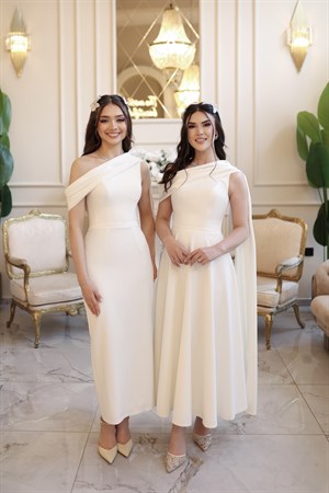 Freya Beyaz Kalem Elbise