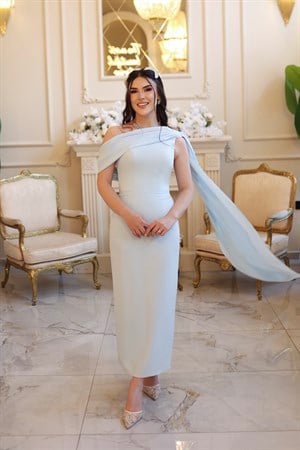 Freya Mavi Kalem Elbise