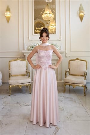 TheElsa | Hera Nadia Pudra Pembe Kloş Etek Özel Tasarım ElbiseRENKLİ DANTEL ELBİSELERHera Nadia Pudra Pembe Kloş Etek Özel Tasarım Elbise