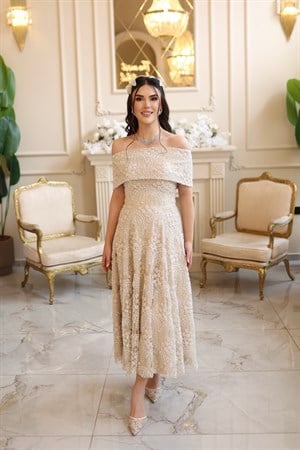 TheElsa | Lalin Prenses Saten Bolero BEYAZ DANTEL ELBİSELERLalin Prenses Saten Bolero Beyaz Çiçekli Nişan Nikah Davet Elbise