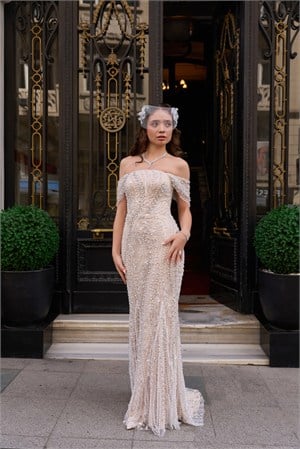 TheElsa | Liva Balık Bej Beyaz Dantel Nikah Nişan Söz ElbisesiBEYAZ DANTEL ELBİSELERLiva Balık Bej Beyaz Dantel Nikah Nişan Söz Elbisesi