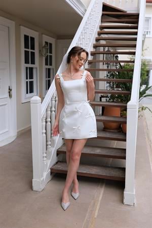 Lorenza Mini Saten After Parti Tasarım Elbise