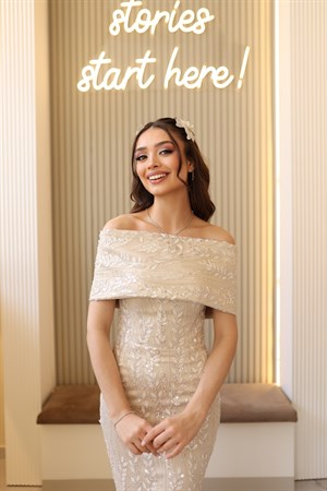 Miranda Kalem Beyaz Yeni Dantel Bolero Nişan Elbise
