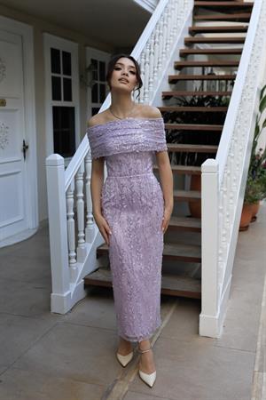 Miranda Lila Pile Bolero Nişan Davet Elbisesi