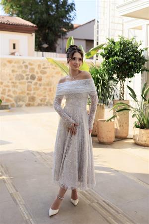 Monica Bolero Prenses Özel Tasarım Dantel Nişan Nikah Elbisesi