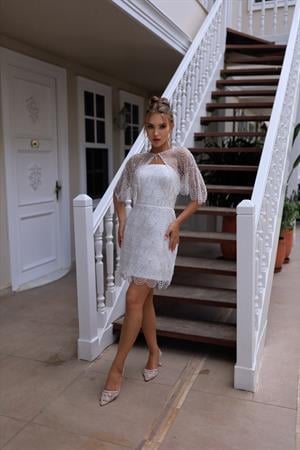 Monica Mini Dantel After Parti Tasarım Elbise