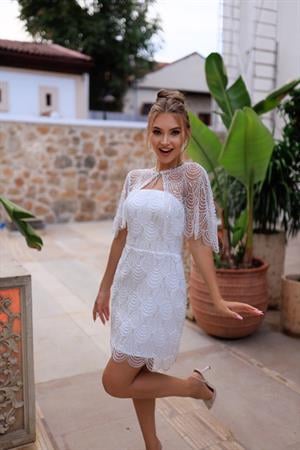 Monica Mini Dantel After Parti Tasarım Elbise