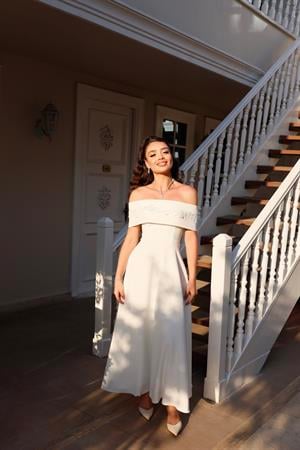 Princess Leyla White Special Design Lace Evening Dress